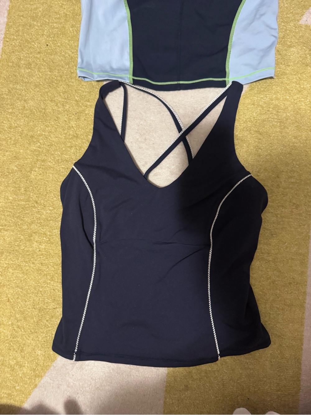 Sweaty Betty Blue Athletic Tank with Contrast Trim